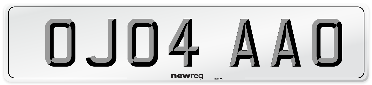 OJ04 AAO Number Plate from New Reg
